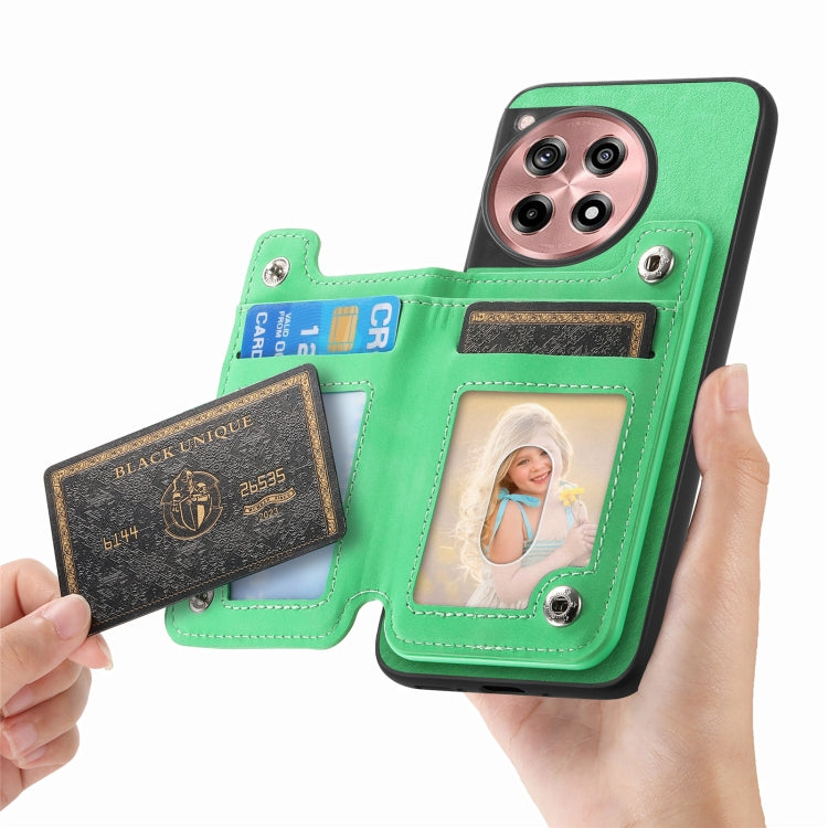 For OnePlus Nord CE4 / Ace 3V Retro MagSafe Zipper Wallet Card Bag Back Phone Case(Green) - OnePlus Cases by PMC TechLife | Online Shopping South Africa | PMC TechLife | Buy Now Pay Later Mobicred