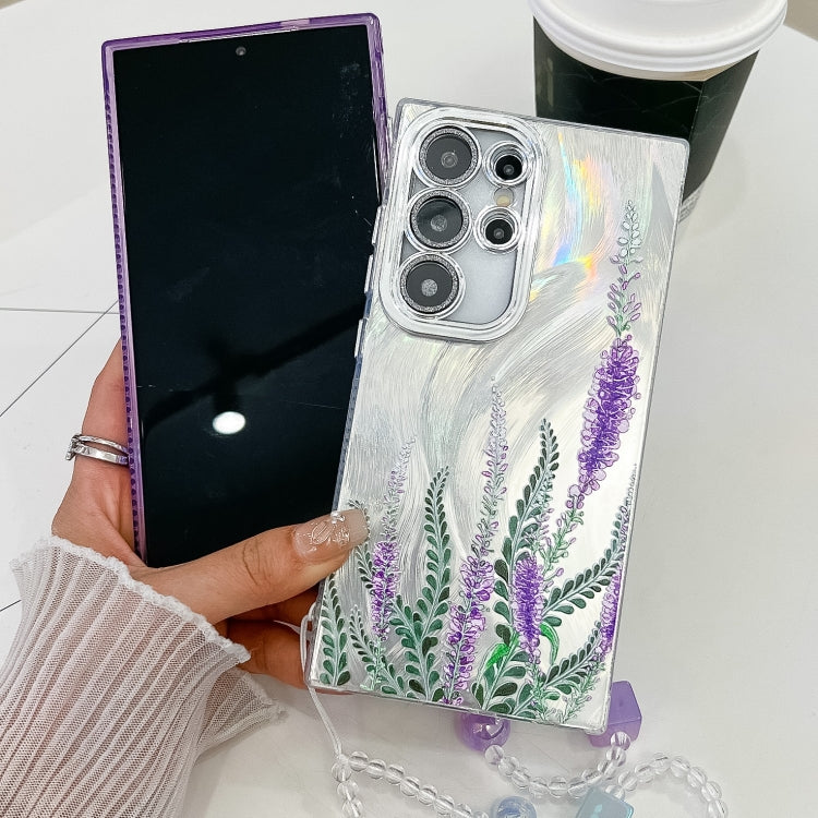 For Samsung Galaxy S25 5G Electroplating Flowers Plants Texture Wristband TPU Phone Case(Azalea FL4) - free shipping - PMC Jewellery - Order now!