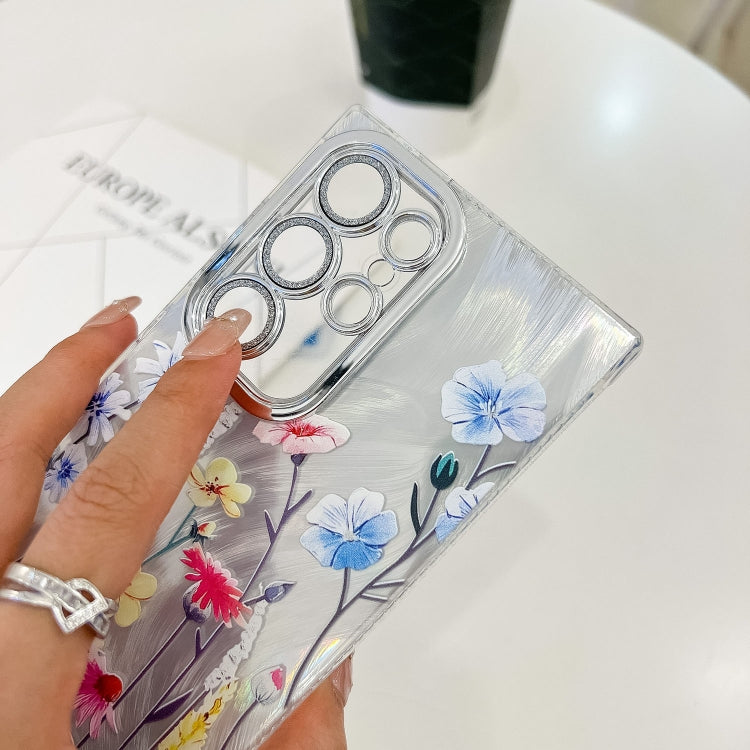 For Samsung Galaxy S25 5G Electroplating Flowers Plants Texture Wristband TPU Phone Case(Azalea FL4) - free shipping - PMC Jewellery - Order now!