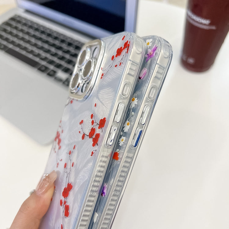 For iPhone 16e Electroplating Flower Texture TPU Phone Case(Wild Chrysanthemum SH5) - iPhone 16e Cases by PMC TechLife | Online Shopping South Africa | PMC TechLife | Buy Now Pay Later Mobicred