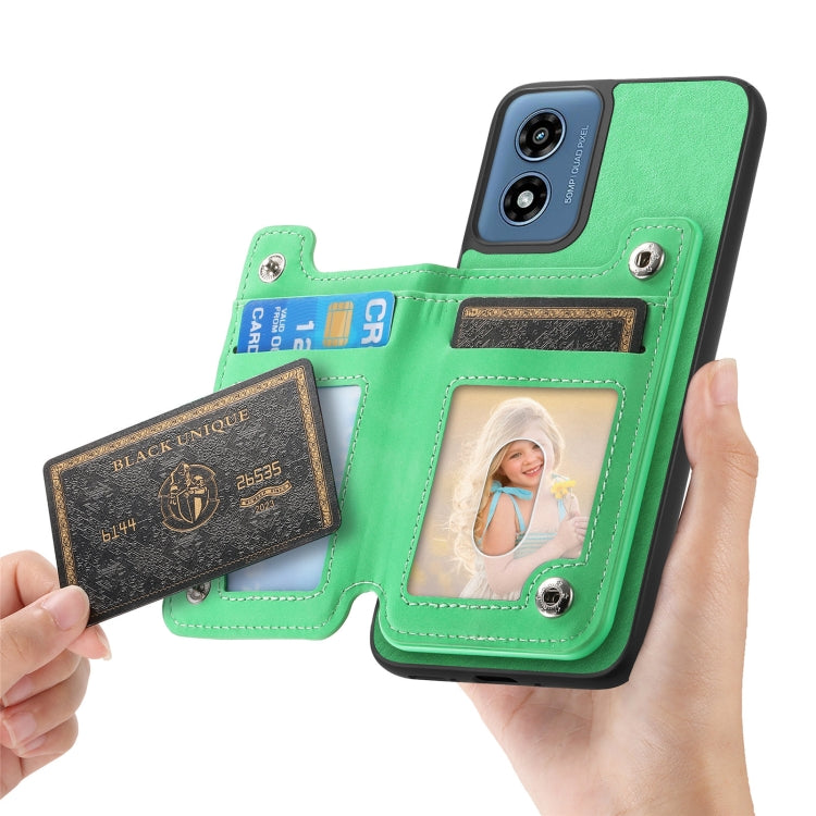 For Motorola Moto G Stylus 5G 2024 Retro MagSafe Zipper Wallet Card Bag Back Phone Case(Green) - Motorola Cases by PMC TechLife | Online Shopping South Africa | PMC TechLife | Buy Now Pay Later Mobicred