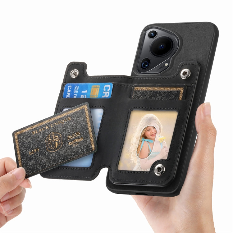 For Huawei nova 13 Pro Retro MagSafe Zipper Wallet Card Bag Back Phone Case(Black) - free shipping - PMC TechLife - Order now!