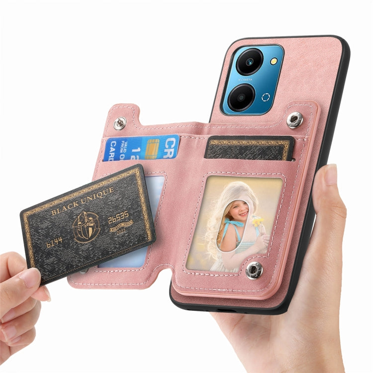 For Honor 100 Retro MagSafe Zipper Wallet Card Bag Back Phone Case(Pink) - free shipping - PMC TechLife - Order now!