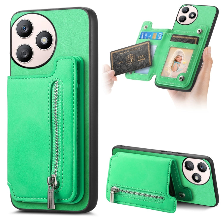 For Honor X50i+ Retro MagSafe Zipper Wallet Card Bag Back Phone Case(Green) - Honor Cases by PMC TechLife | Online Shopping South Africa | PMC TechLife | Buy Now Pay Later Mobicred