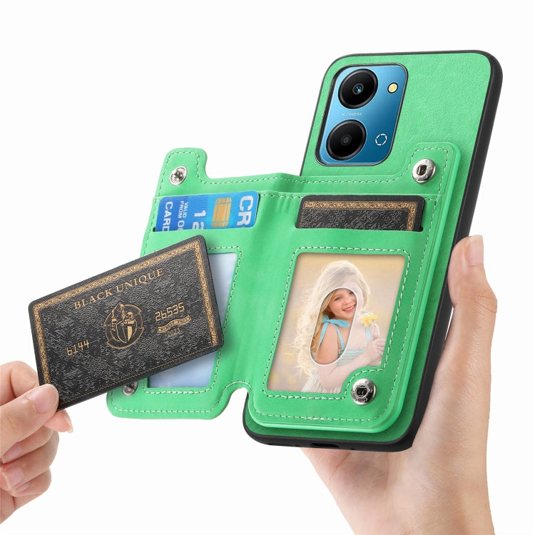 For Honor 90 Pro 5G Retro MagSafe Zipper Wallet Card Bag Back Phone Case(Green) - Honor Cases by PMC TechLife | Online Shopping South Africa | PMC TechLife | Buy Now Pay Later Mobicred