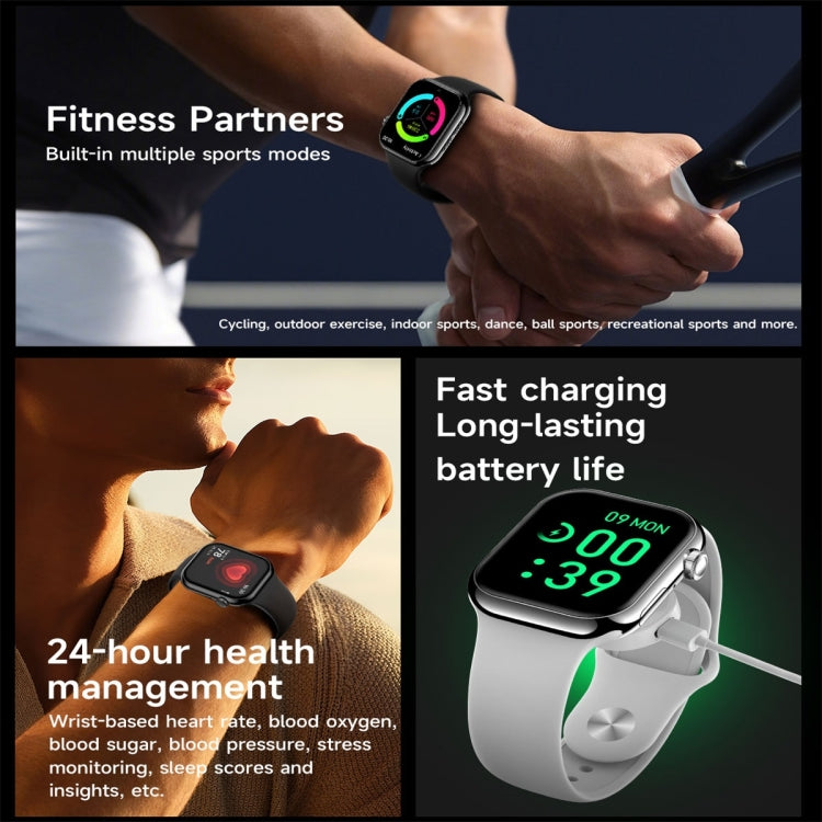 KL08 2.04 inch Color Screen Smart Watch Silicone Strap, Support Bluetooth Call(Blue) - Smart Watches by PMC TechLife | Online Shopping South Africa | PMC TechLife | Buy Now Pay Later Mobicred