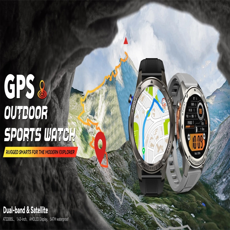 DM56 1.43 inch Color Screen Smart Watch, Support Bluetooth Call / Health Monitoring(Black) - Smart Watches by PMC TechLife | Online Shopping South Africa | PMC TechLife | Buy Now Pay Later Mobicred