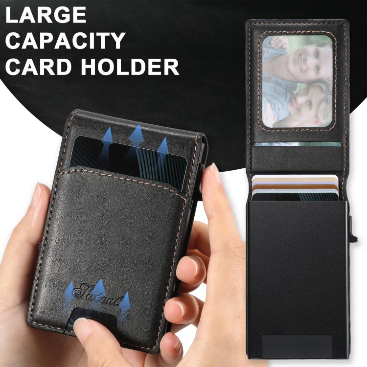For Samsung Galaxy S25 Ultra 5G Suteni H19 Oil Wax 2-in-1 MagSafe Removable Card Box Back Phone Case(Black) - free shipping - PMC TechLife - Order now!