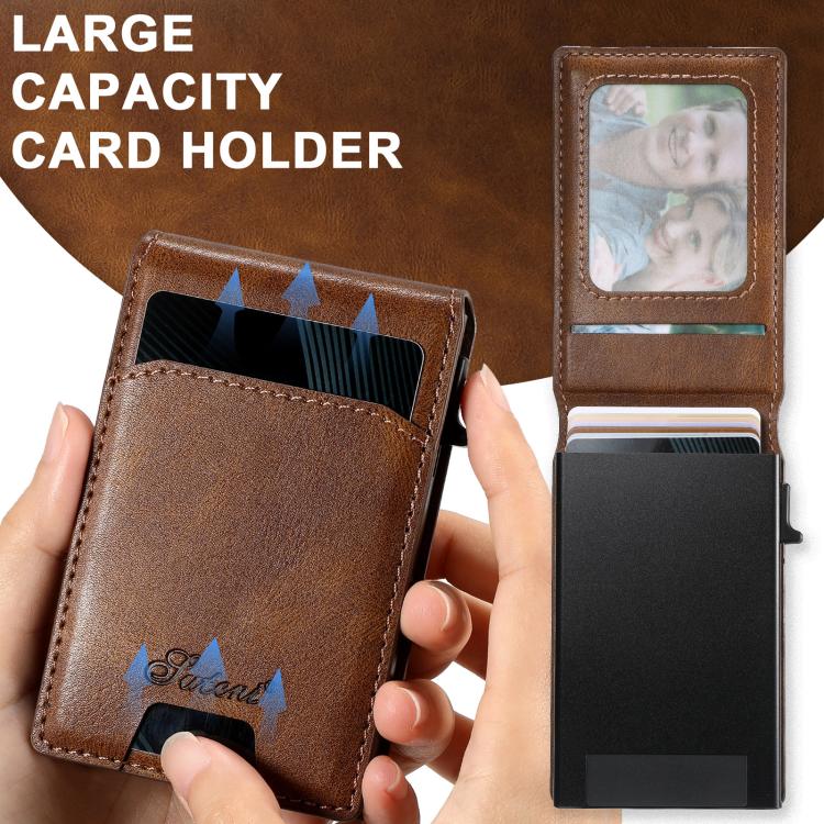 For Samsung Galaxy S25 Ultra 5G Suteni H19 Oil Wax 2-in-1 MagSafe Removable Card Box Back Phone Case(Brown) - Galaxy S25 Ultra 5G Cases by Suteni | Online Shopping South Africa | PMC TechLife | Buy Now Pay Later Mobicred