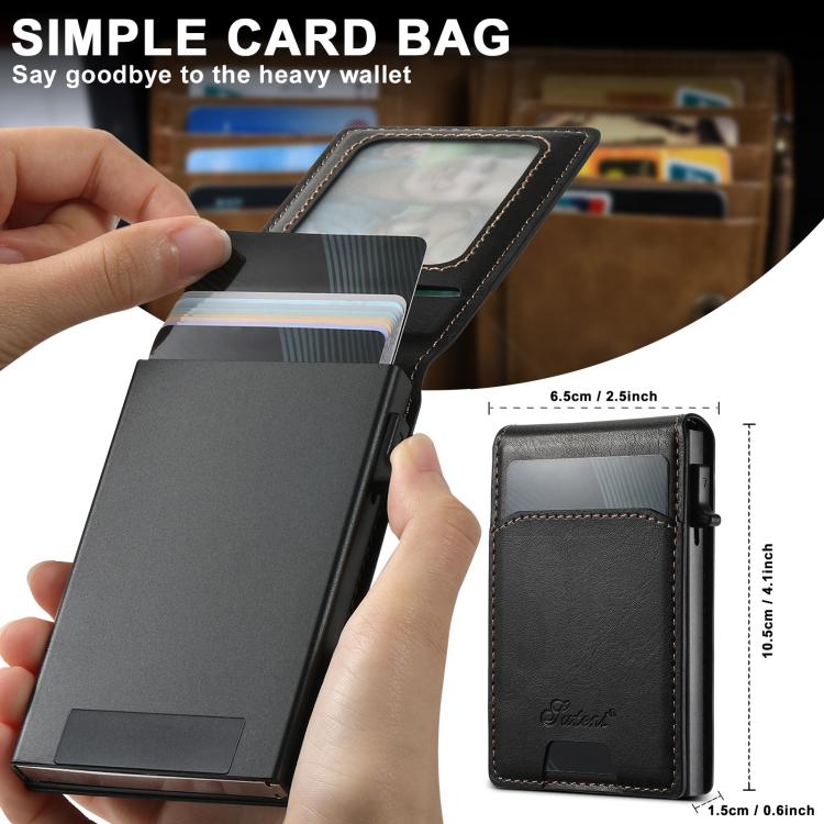 For Samsung Galaxy S25+ 5G Suteni H19 Oil Wax 2-in-1 MagSafe Removable Card Box Back Phone Case(Black) - free shipping - PMC TechLife - Order now!