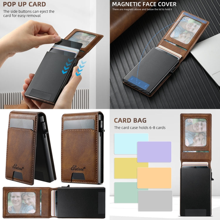 For Samsung Galaxy S25+ 5G Suteni H19 Oil Wax 2-in-1 MagSafe Removable Card Box Back Phone Case(Black) - free shipping - PMC TechLife - Order now!