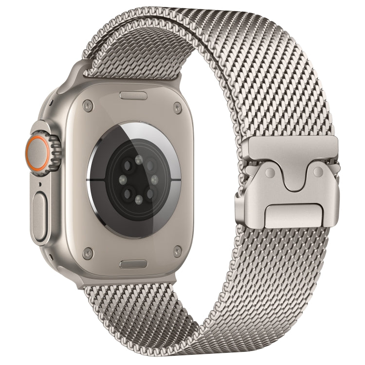 For Apple Watch 46mm / 49mm / 45mm / 44mm Umbrella Buckle Think Milanese Plate Stainless Steel Paracord Buckle Watch Band(Starlight) - free shipping - PMC TechLife - Order now!