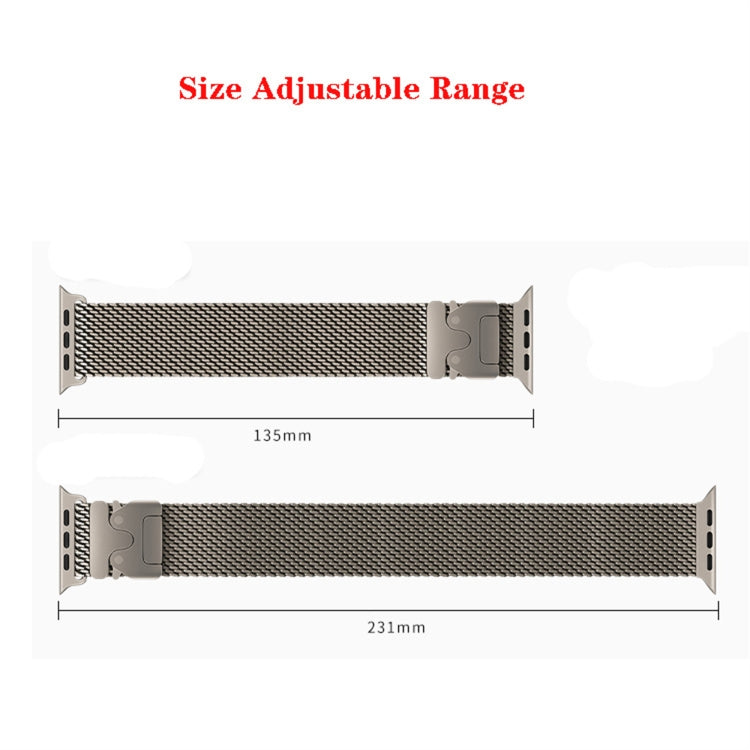 For Apple Watch 42mm / 41mm / 40mm / 38mm Umbrella Buckle Think Milanese Plate Stainless Steel Paracord Buckle Watch Band(Starlight) - free shipping - PMC TechLife - Order now!