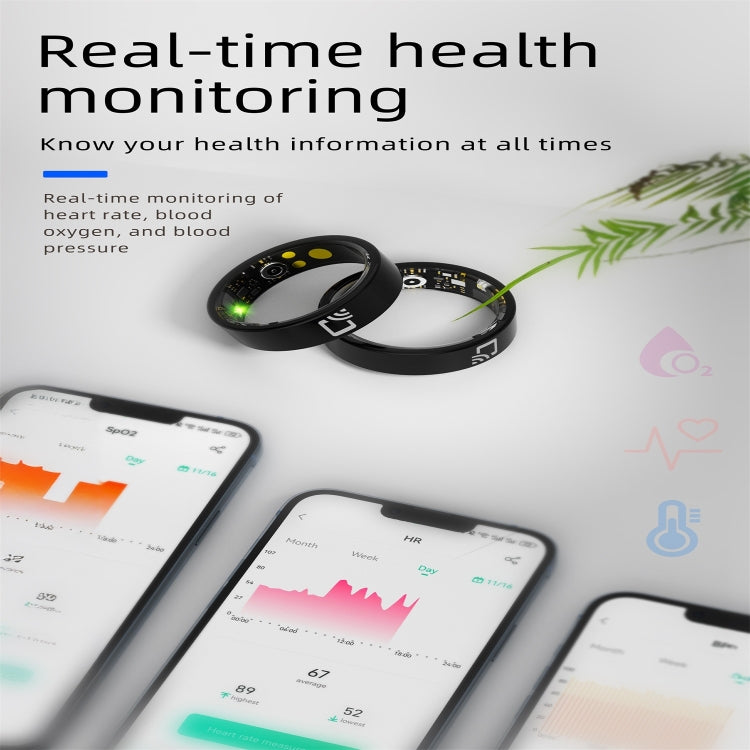 R20 SIZE 12 Smart Ring, Support Heart Rate / Blood Oxygen / Sleep Monitoring / Multiple Sports Modes(Black) - Smart Rings / Smart Telephones by PMC TechLife | Online Shopping South Africa | PMC TechLife | Buy Now Pay Later Mobicred