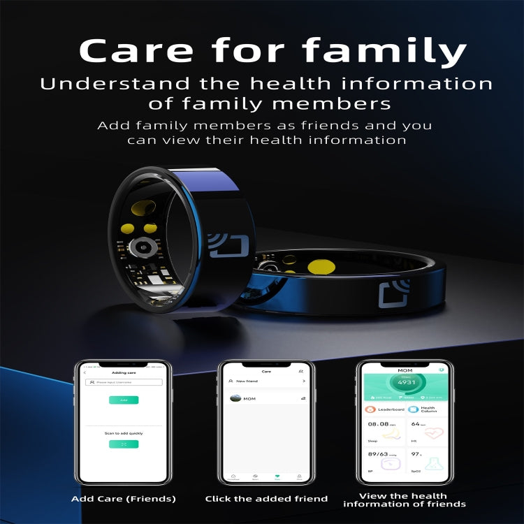 R20 SIZE 14 Smart Ring, Support Heart Rate / Blood Oxygen / Sleep Monitoring / Multiple Sports Modes(Black) - Smart Rings / Smart Telephones by PMC TechLife | Online Shopping South Africa | PMC TechLife | Buy Now Pay Later Mobicred