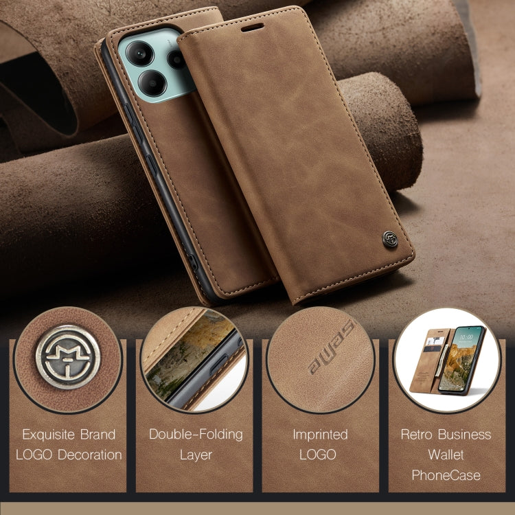 For Redmi Note 14 5G CaseMe 013 Multifunctional Horizontal Flip Leather Phone Case(Brown) - free shipping - PMC Jewellery - Order now!