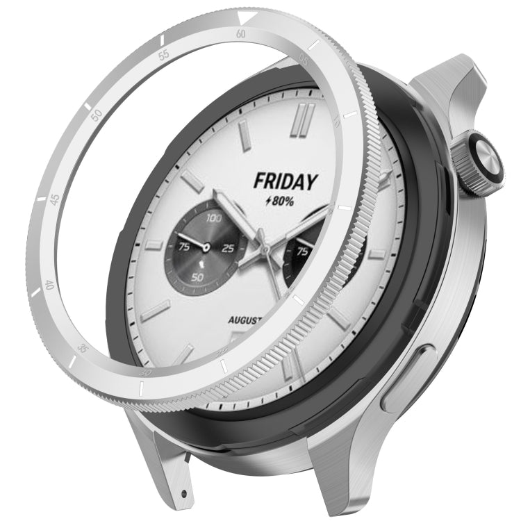 For Xiaomi Watch S4 Tempered Glass Film Hybrid Stainless Steel Watch Protective Ring(Scale Silver) - free shipping - PMC TechLife - Order now!