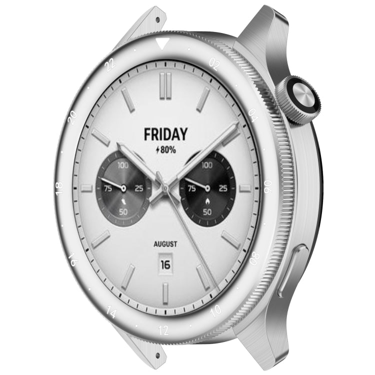 For Xiaomi Watch S4 Tempered Glass Film Hybrid Stainless Steel Watch Protective Ring(Silver White) - free shipping - PMC TechLife - Order now!