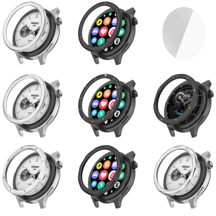 For Xiaomi Watch S4 Tempered Glass Film Hybrid Stainless Steel Watch Protective Ring(Silver Thread) - free shipping - PMC TechLife - Order now!