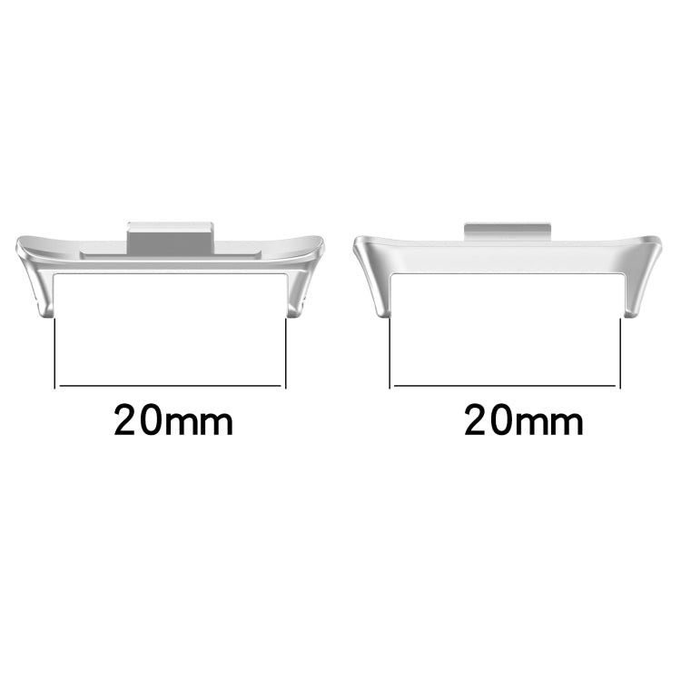 For Xiaomi Smart Band 9 Pro 1 Pair 20mm 316 Stainless Steel Metal Watch Band Connector(Silver) - For Xiaomi by PMc TechLife | Online Shopping South Africa | PMc TechLife | Buy Now Pay Later Mobicred