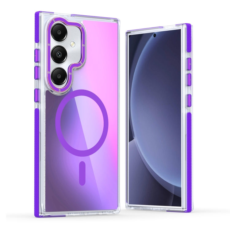 For Samsung Galaxy S25 5G Dual-Color Gradient Discolor MagSafe Phone Case(Purple) - Galaxy S25 5G Cases by PMC Jewellery | Online Shopping South Africa | PMC Jewellery | Buy Now Pay Later Mobicred