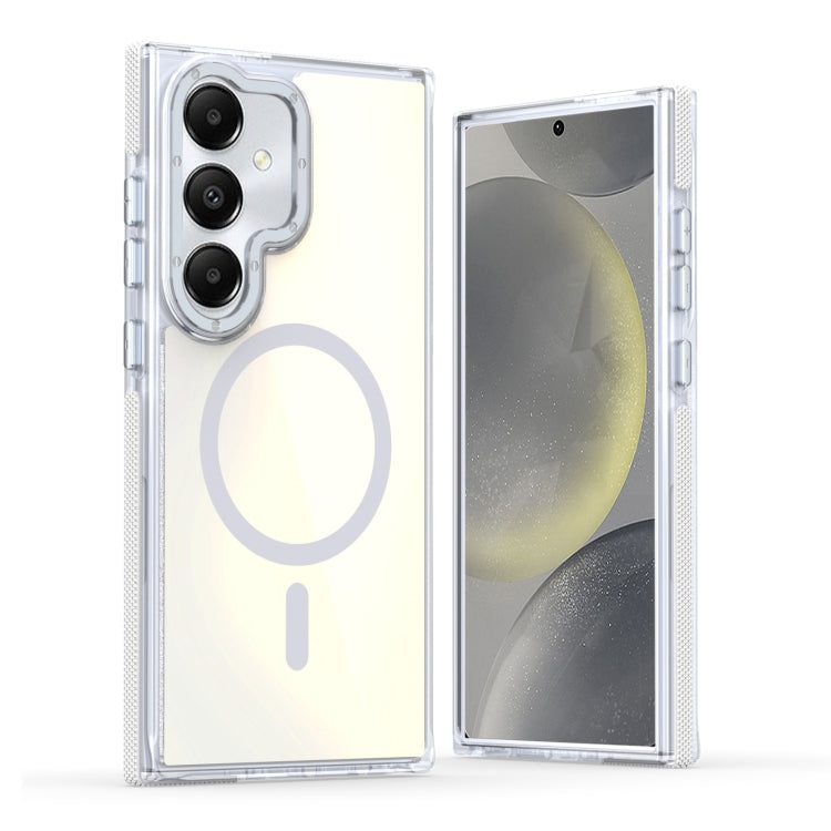 For Samsung Galaxy S25 5G Dual-Color Gradient Discolor MagSafe Phone Case(White) - Galaxy S25 5G Cases by PMC Jewellery | Online Shopping South Africa | PMC Jewellery | Buy Now Pay Later Mobicred