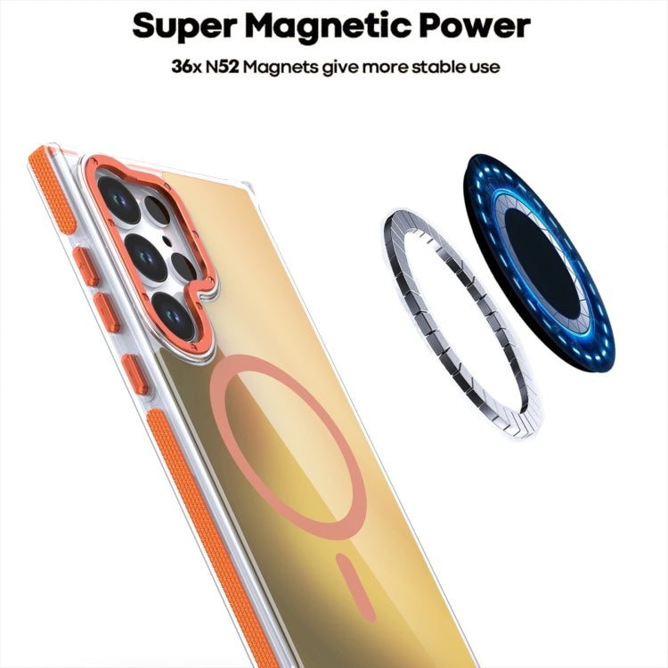 For Samsung Galaxy S25 5G Dual-Color Gradient Discolor MagSafe Phone Case(White) - Galaxy S25 5G Cases by PMC Jewellery | Online Shopping South Africa | PMC Jewellery | Buy Now Pay Later Mobicred