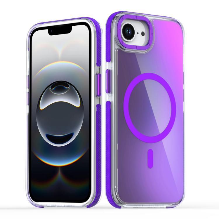 For iPhone 16e Dual-Color Gradient Discolor MagSafe Phone Case(Purple) - iPhone 16e Cases by PMC TechLife | Online Shopping South Africa | PMC TechLife | Buy Now Pay Later Mobicred