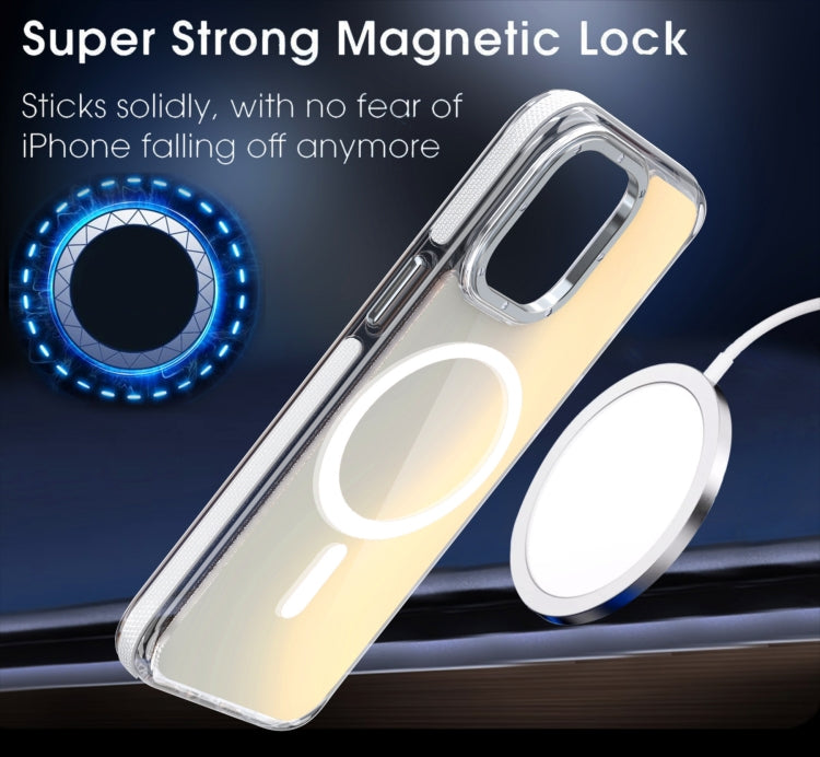 For iPhone 16e Dual-Color Gradient Discolor MagSafe Phone Case(White) - iPhone 16e Cases by PMC TechLife | Online Shopping South Africa | PMC TechLife | Buy Now Pay Later Mobicred