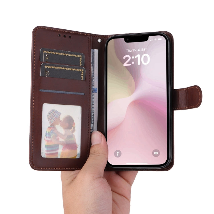 For iPhone 16e ENKAY Card Wallet Calf Texture Leather Phone Case with Screen Film(Pink) - iPhone 16e Cases by ENKAY | Online Shopping South Africa | PMC TechLife | Buy Now Pay Later Mobicred