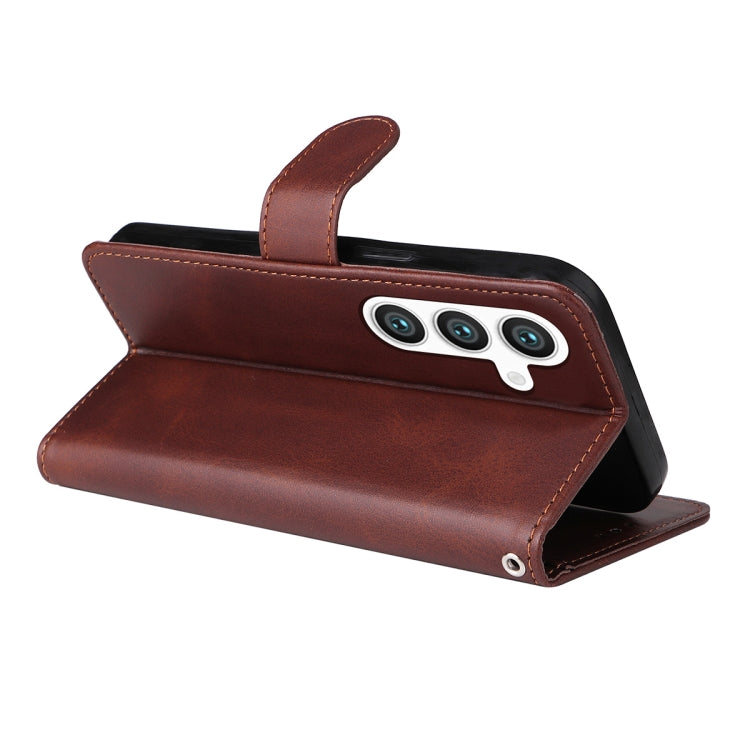 For Samsung Galaxy S25+ 5G ENKAY Card Wallet Calf Texture Leather Phone Case with Screen Film(Black) - Galaxy S25+ 5G Cases by ENKAY | Online Shopping South Africa | PMC Jewellery | Buy Now Pay Later Mobicred