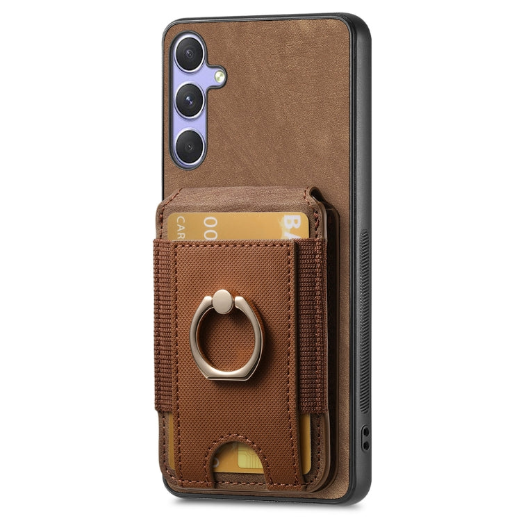 For Samsung Galaxy S25+ 5G Retro Splitable Magnetic Stand Card Bag Leather Phone Case(Brown) - Galaxy S25+ 5G Cases by PMC Jewellery | Online Shopping South Africa | PMC Jewellery | Buy Now Pay Later Mobicred