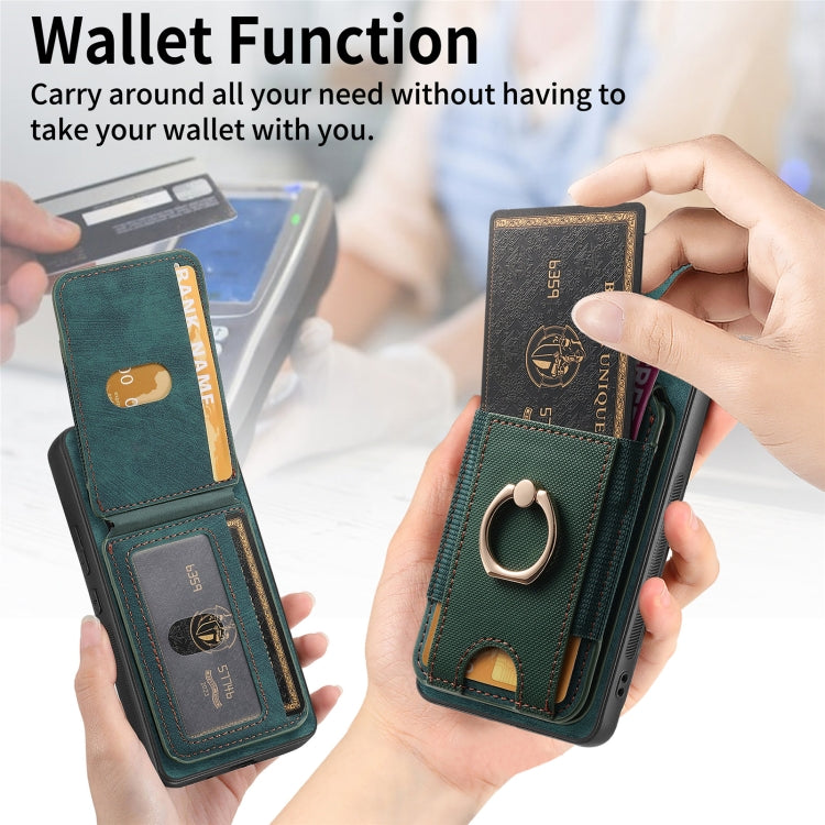 For Samsung Galaxy S25 Ultra 5G Retro Splitable Magnetic Stand Card Bag Leather Phone Case(Green) - Galaxy S25 Ultra 5G Cases by PMC Jewellery | Online Shopping South Africa | PMC Jewellery | Buy Now Pay Later Mobicred