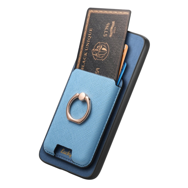 For Samsung Galaxy S25 5G Retro Cross Leather Ring Vertical Insert Card Bag MagSafe Phone Case(Blue) - Galaxy S25 5G Cases by PMC Jewellery | Online Shopping South Africa | PMC Jewellery | Buy Now Pay Later Mobicred