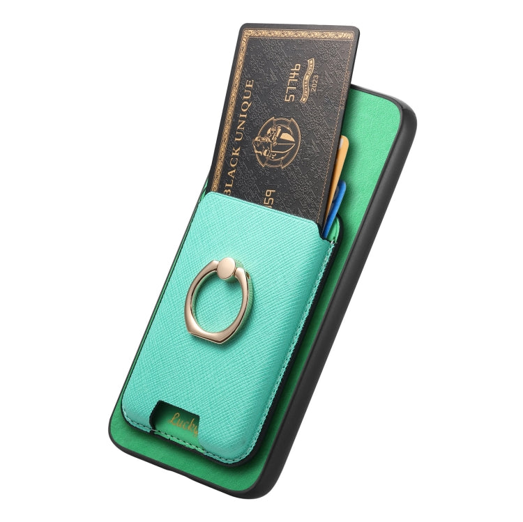 For Samsung Galaxy S25 5G Retro Cross Leather Ring Vertical Insert Card Bag MagSafe Phone Case(Green) - Galaxy S25 5G Cases by PMC Jewellery | Online Shopping South Africa | PMC Jewellery | Buy Now Pay Later Mobicred