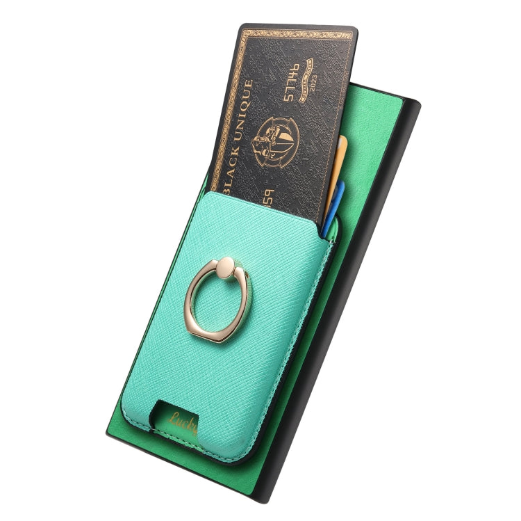 For Samsung Galaxy S25 Ultra 5G Retro Cross Leather Ring Vertical Insert Card Bag MagSafe Phone Case(Green) - Galaxy S25 Ultra 5G Cases by PMC Jewellery | Online Shopping South Africa | PMC Jewellery | Buy Now Pay Later Mobicred