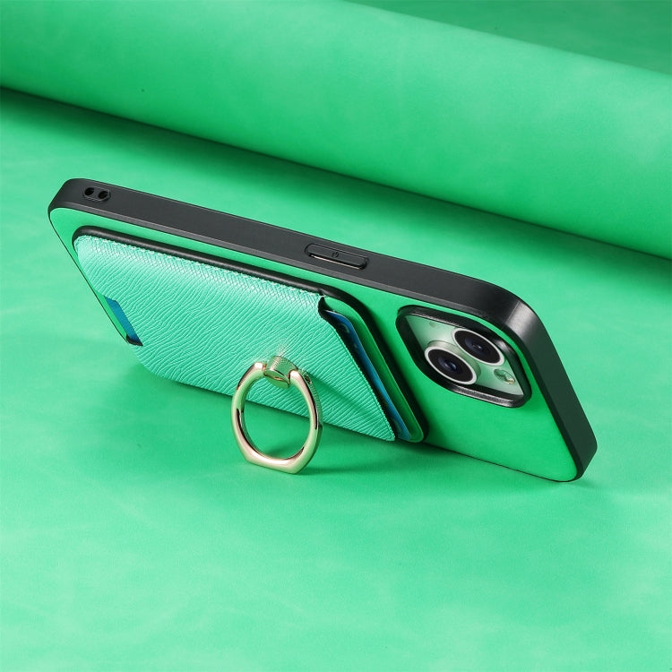 For Samsung Galaxy S25 Ultra 5G Retro Cross Leather Ring Vertical Insert Card Bag MagSafe Phone Case(Green) - Galaxy S25 Ultra 5G Cases by PMC Jewellery | Online Shopping South Africa | PMC Jewellery | Buy Now Pay Later Mobicred