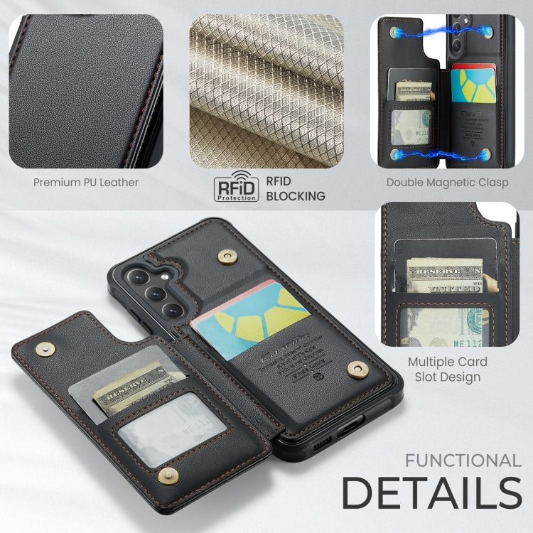 For Samsung Galaxy S25+ 5G CaseMe C22 Card Slots Holder RFID Anti-theft Phone Case(Black) - Galaxy S25+ 5G Cases by CaseMe | Online Shopping South Africa | PMC Jewellery | Buy Now Pay Later Mobicred