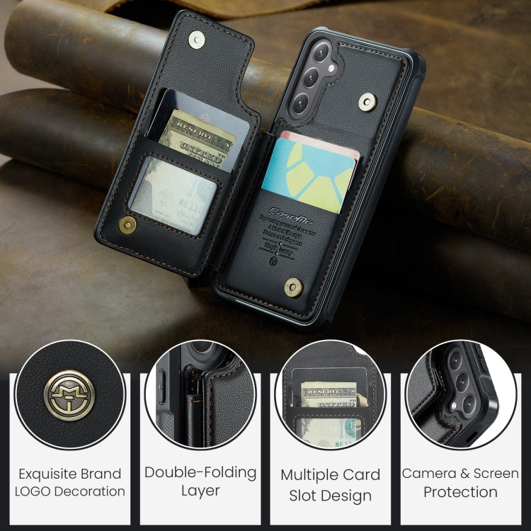 For Samsung Galaxy S25+ 5G CaseMe C22 Card Slots Holder RFID Anti-theft Phone Case(Black) - Galaxy S25+ 5G Cases by CaseMe | Online Shopping South Africa | PMC Jewellery | Buy Now Pay Later Mobicred