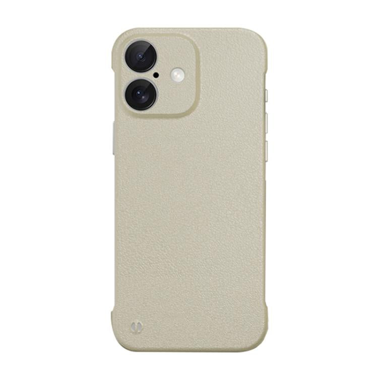 For iPhone 16 Plus Frameless Litchi Texture PC Phone Case(Light Yellow) - iPhone 16 Plus Cases by PMc TechLife | Online Shopping South Africa | PMc TechLife | Buy Now Pay Later Mobicred