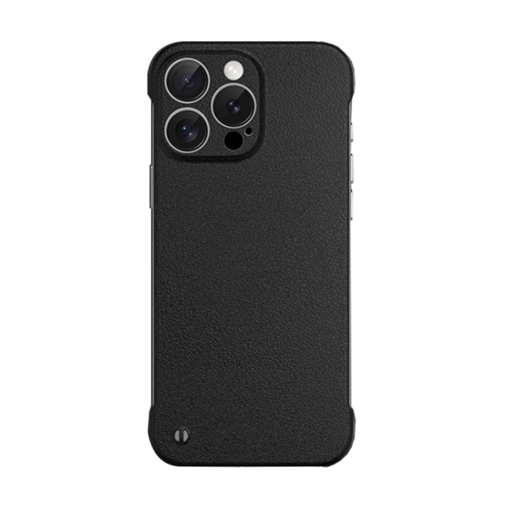For iPhone 15 Pro Max Frameless Litchi Texture PC Phone Case(Graphite Black) - iPhone 15 Pro Max Cases by PMc TechLife | Online Shopping South Africa | PMc TechLife | Buy Now Pay Later Mobicred