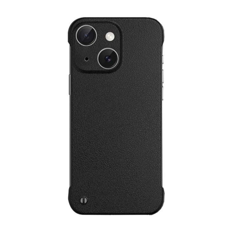For iPhone 15 Plus Frameless Litchi Texture PC Phone Case(Graphite Black) - iPhone 15 Plus Cases by PMc TechLife | Online Shopping South Africa | PMc TechLife | Buy Now Pay Later Mobicred