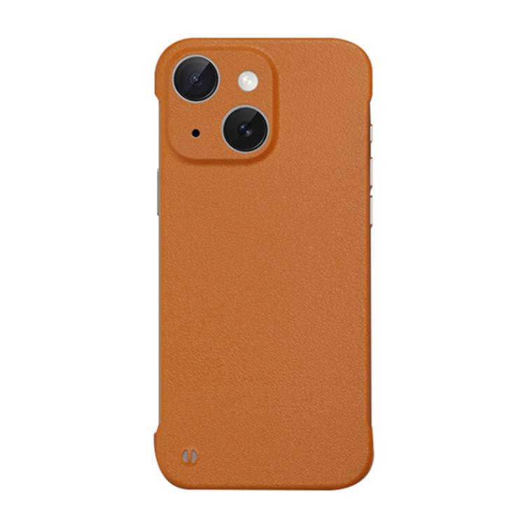 For iPhone 14 Plus Frameless Litchi Texture PC Phone Case(Orange) - iPhone 14 Plus Cases by PMc TechLife | Online Shopping South Africa | PMc TechLife | Buy Now Pay Later Mobicred