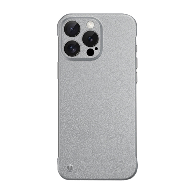 For iPhone 14 Pro Max Frameless Litchi Texture PC Phone Case(Titanium Silver) - iPhone 14 Pro Max Cases by PMc TechLife | Online Shopping South Africa | PMc TechLife | Buy Now Pay Later Mobicred