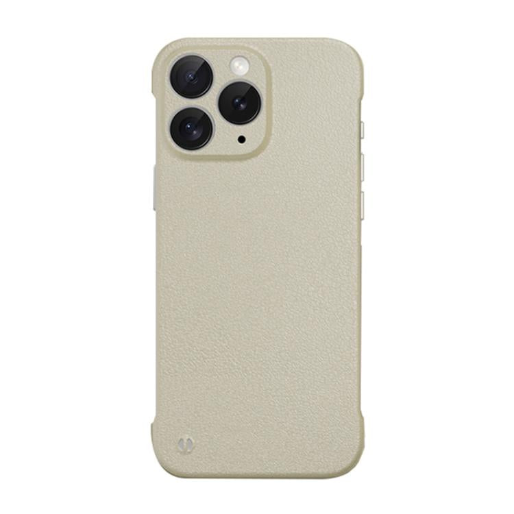 For iPhone 11 Pro Max Frameless Litchi Texture PC Phone Case(Light Yellow) - free shipping - PMc TechLife - Order now!