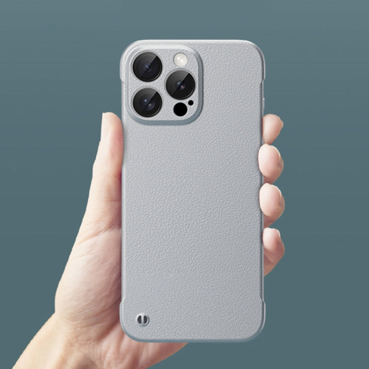 For iPhone 11 Pro Frameless Litchi Texture PC Phone Case(Titanium Silver) - iPhone 11 Pro Cases by PMc TechLife | Online Shopping South Africa | PMc TechLife | Buy Now Pay Later Mobicred