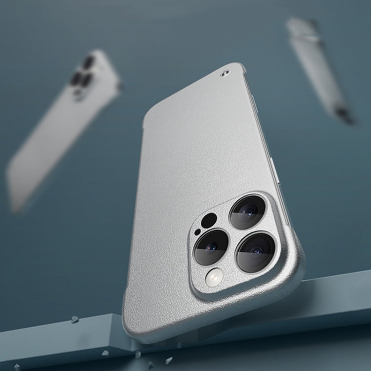 For iPhone 13 Pro Max Frameless Litchi Texture PC Phone Case(Titanium Silver) - iPhone 13 Pro Max Cases by PMc TechLife | Online Shopping South Africa | PMc TechLife | Buy Now Pay Later Mobicred