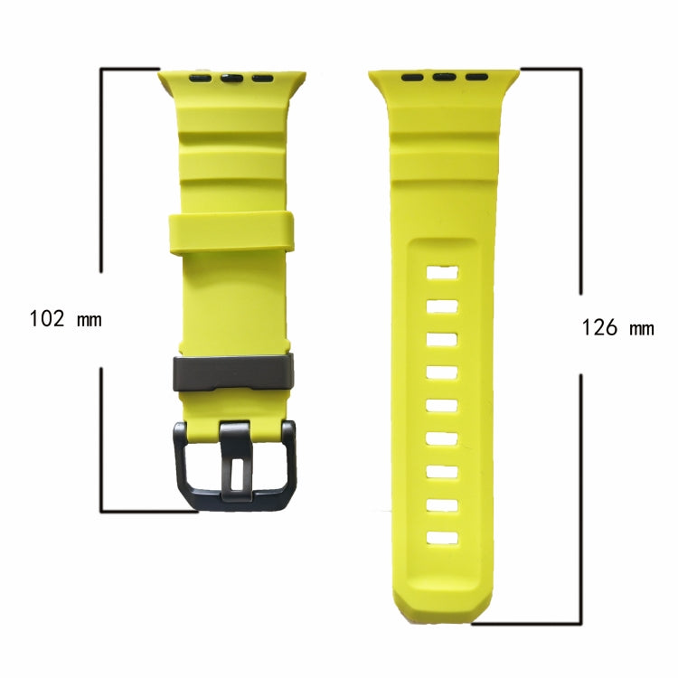 For Apple Watch 46mm / 49mm / 45mm / 44mm Wild Path Grey Buckle Thickened Silicone Watch Band(Orange) - free shipping - PMC TechLife - Order now!
