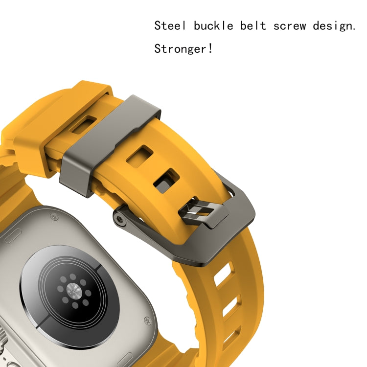 For Apple Watch 46mm / 49mm / 45mm / 44mm Wild Path Grey Buckle Thickened Silicone Watch Band(Orange) - free shipping - PMC TechLife - Order now!