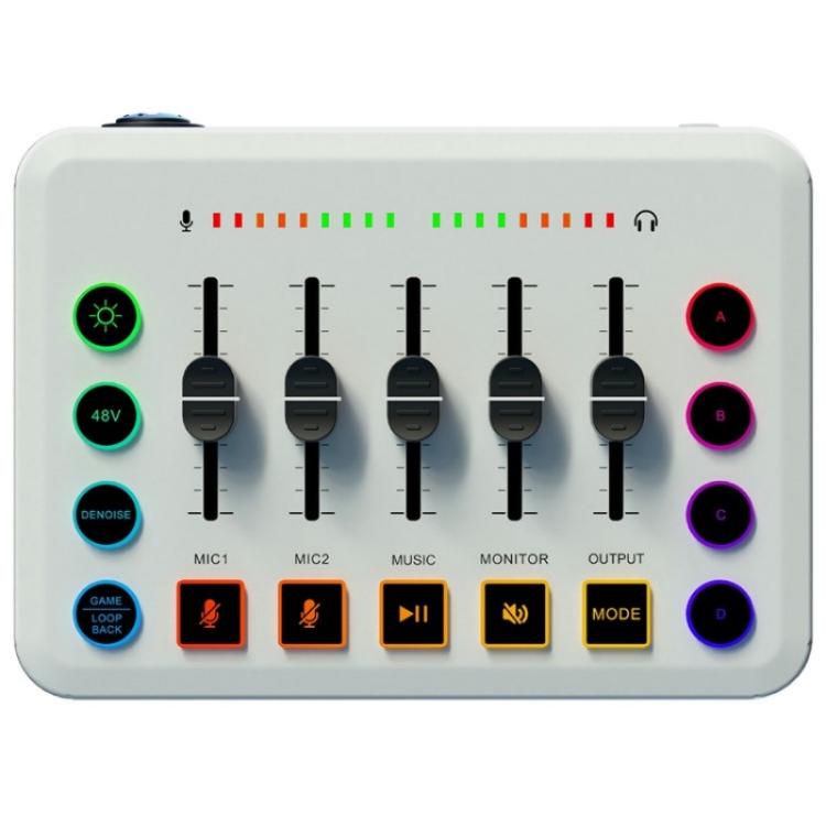 F9 48V Live Streaming Sound Card Audio Mixer Power Voice Changer with RGB Light(Black) - Live Sound Effects Processors by PMC TechLife | Online Shopping South Africa | PMC TechLife | Buy Now Pay Later Mobicred